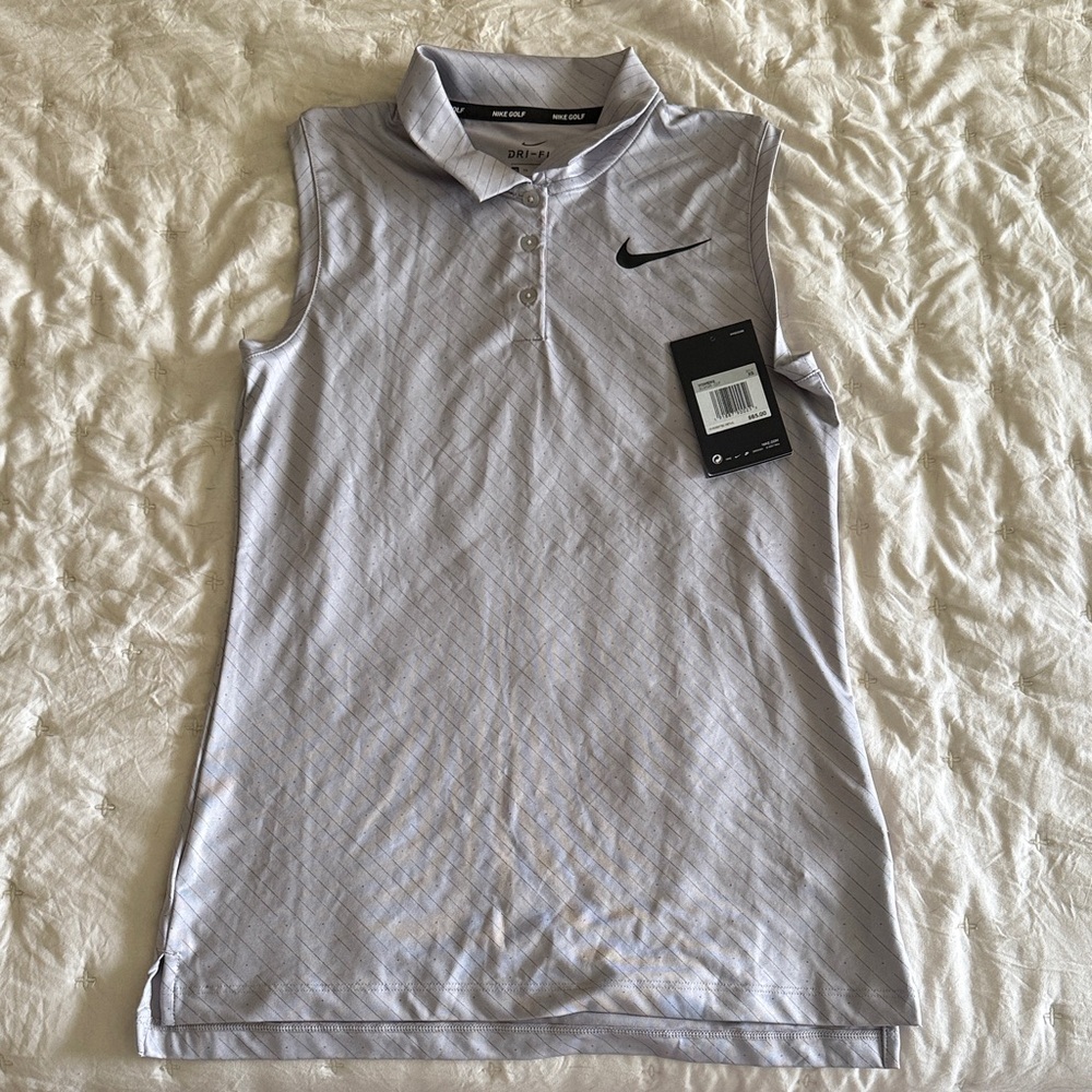 Nike Light Gray Sleeveless Polo Shirt
